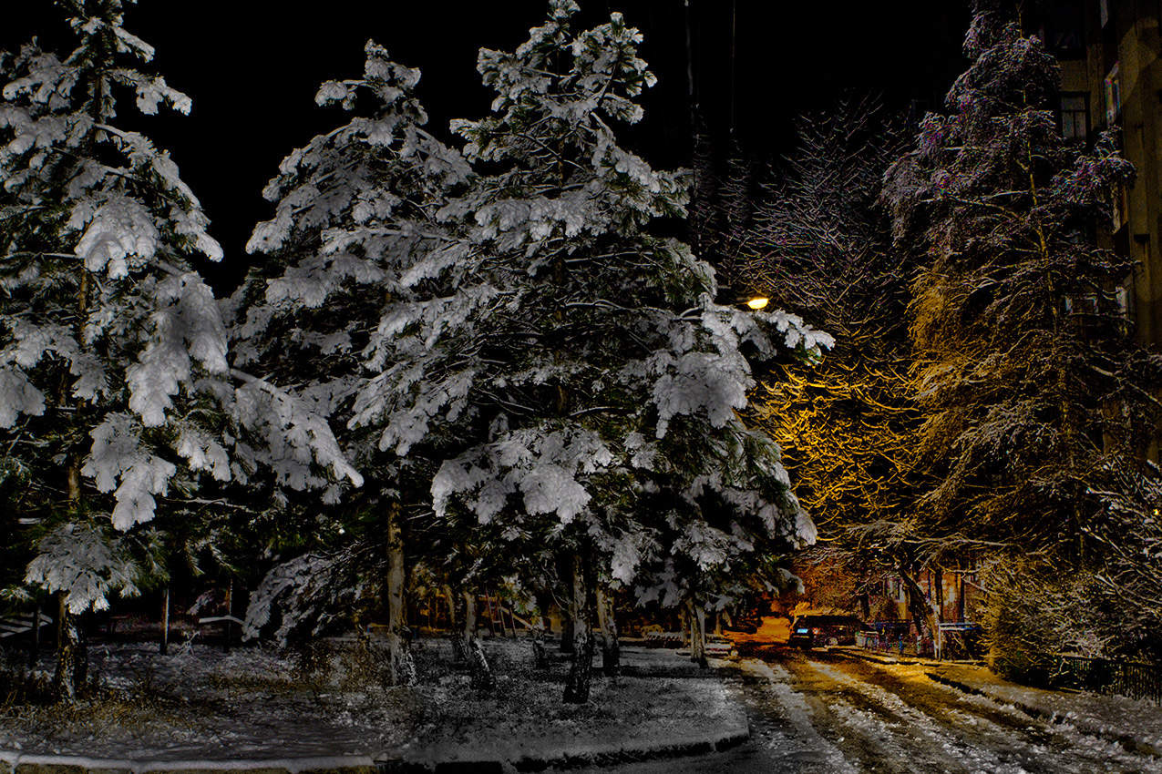 Ночной снег