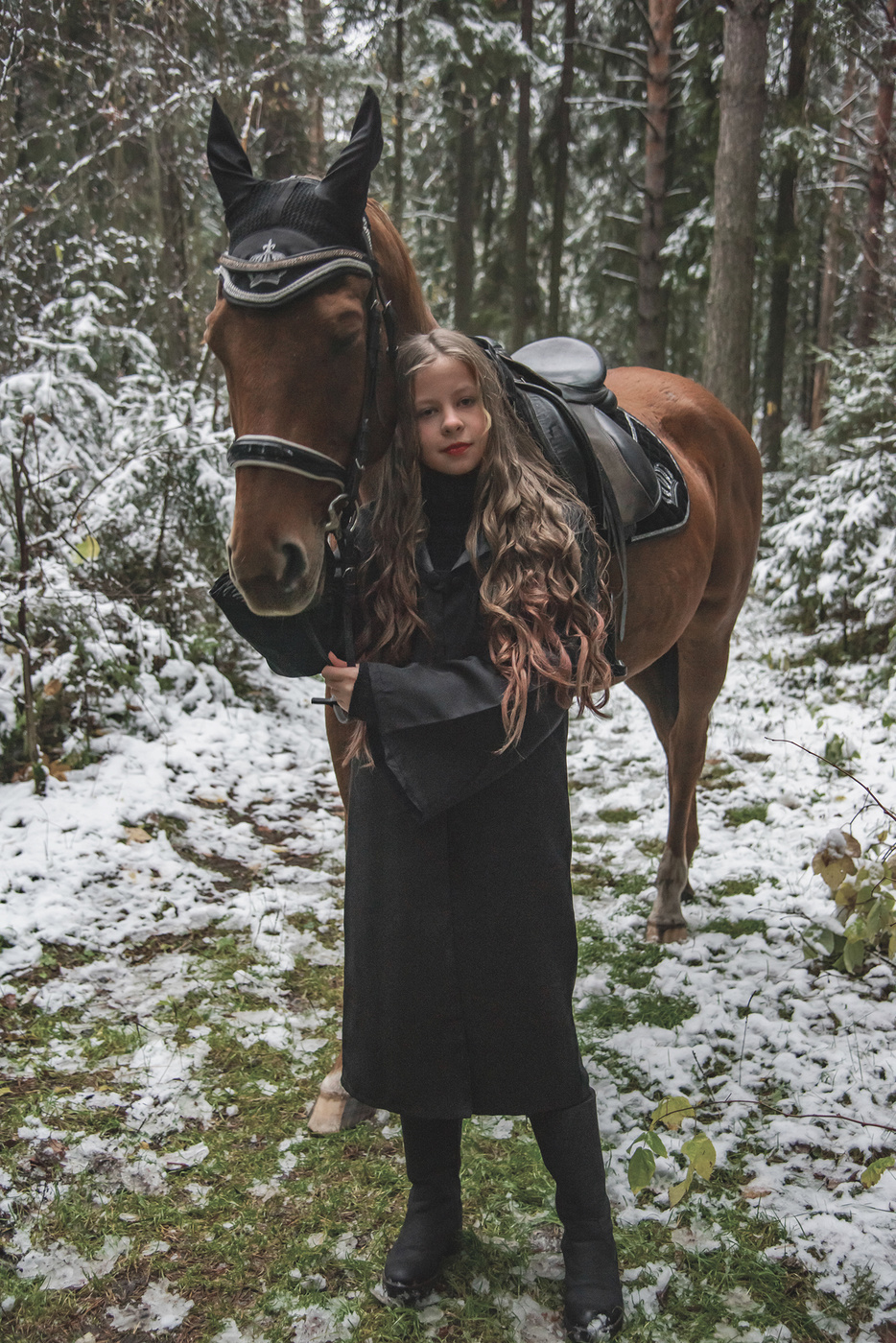 Октябрь. Снег. Прогулка.