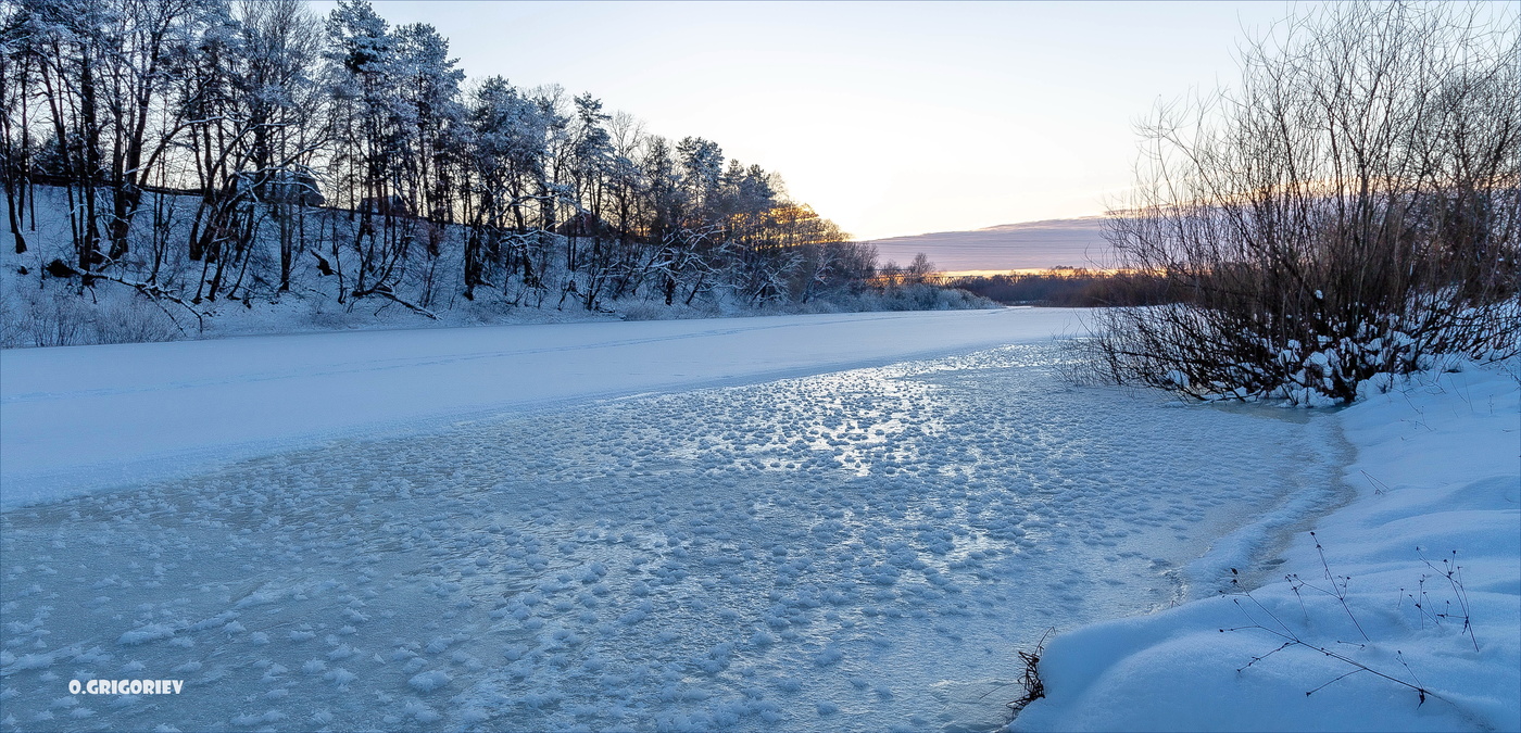 Закат с сияющим морозцем...