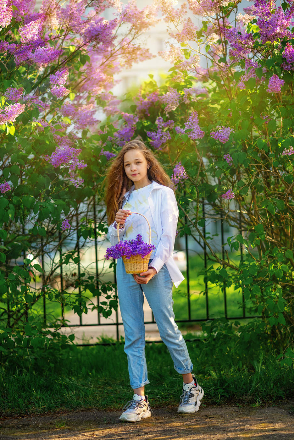 Презентация корзинки с сиренью