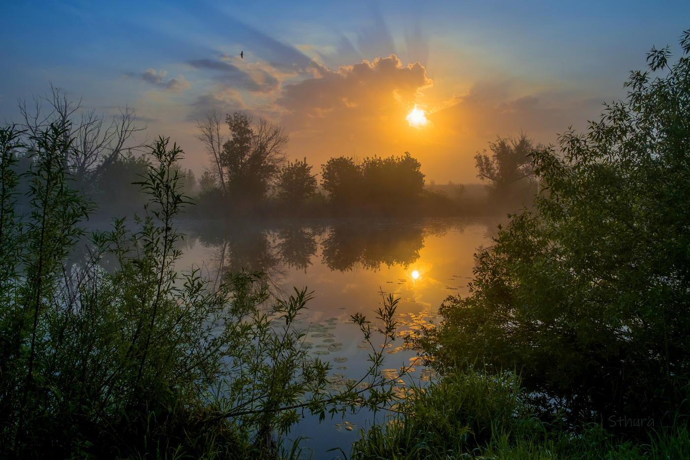 Красивый рассвет.