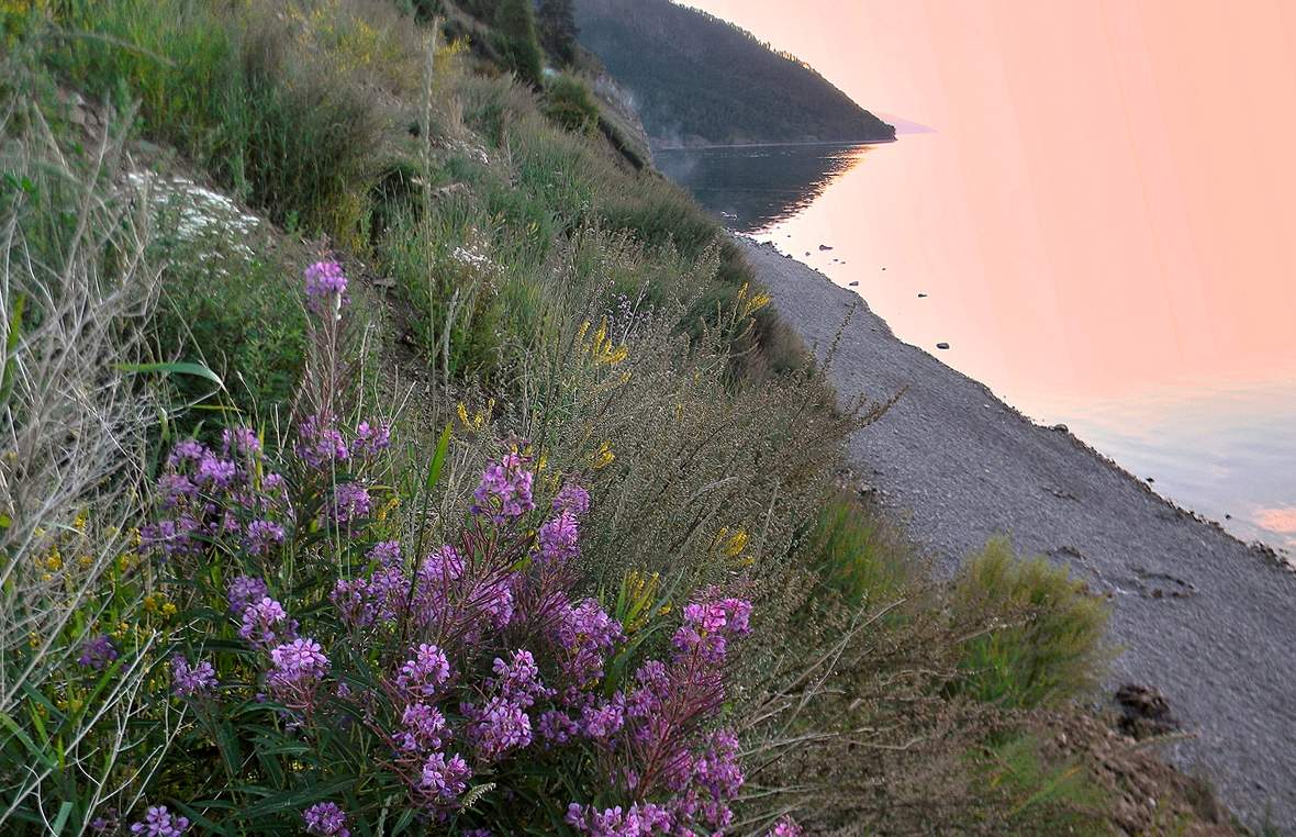 На берегу Байкала за полчаса до восхода